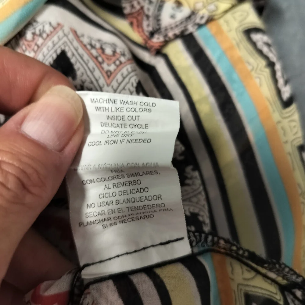 2/$30 Geometric Print Sheer Swim Bathing Suit Coverup Popover‎ Tunic Size XL